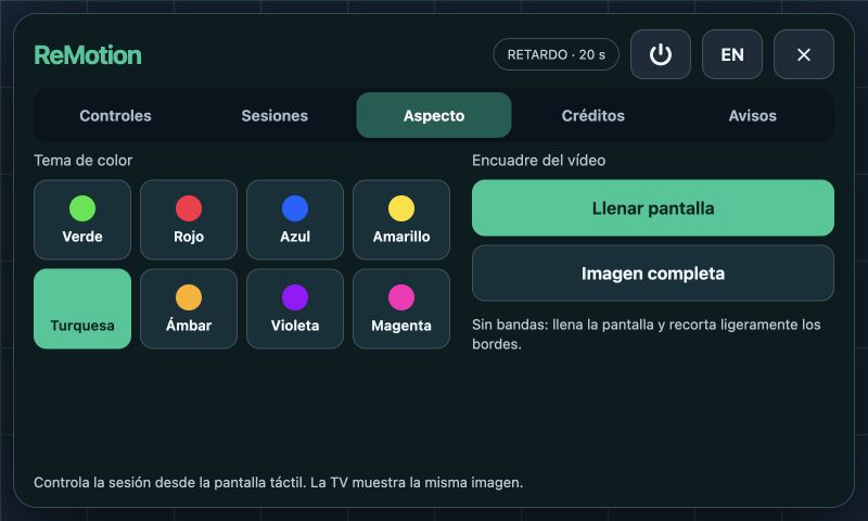 Selector de temas de color de VideoLoopCam
